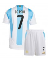 Argentina Rodrigo De Paul #7 Domácí dres pro děti Copa America 2024 Krátký Rukáv (+ trenýrky)